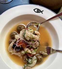 Loup de mer Ceviche with aubergines